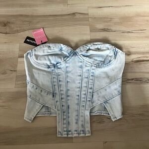 NWT- Women’s “Pretty little thang” denim corset top